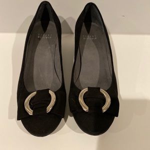 Stuart Weitzman Black Suede Wedge Shoes Size 7B